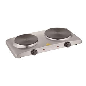 CROWN CHP-1015DI 2*Hob Hotplate On-Counter Hob, 1500W+1000W, Mechanical control, Silver