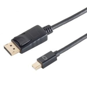 S-IMPULS 10-52035 Mini Display Port Video Cable 2.0m, Male to Male, Mini DP to DP, Black
