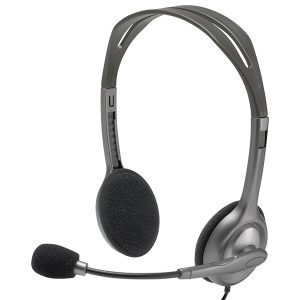 LOGITECH H110 On-Ear Jack Headphones, Grey