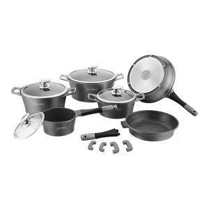 ROYALTYLINE ES1014M-SV 6pc Set Cast Aluminum Cookware
