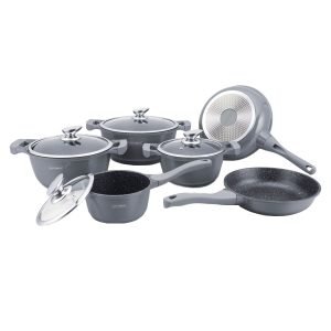 ROYALTYLINE BS1010M-SV 6pc Set Cast Aluminum Cookware