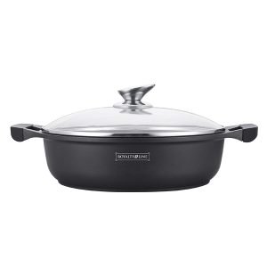 ROYALTYLINE BR34M 34cm Casserole Shallow-Pot Cast Aluminum Cookware