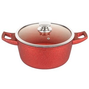 ROYALTYLINE FC26M-RD 26cm Casserole Pot Aluminum Cookware