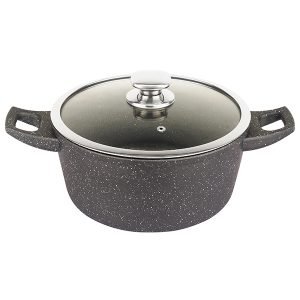 ROYALTYLINE FC30M-BK 30cm Casserole Pot Aluminum Cookware