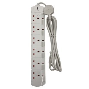 POKA UK Power Strip, 3.0m, 6-in-line Female