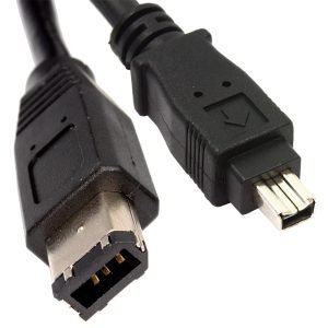 MANHATTAN 323819 External Cable 1.8m, Male to Male, Firewire 4-pin to 6-pin, IEEE1394 4-6 compliant, Black