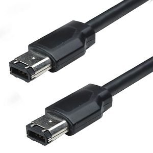 MANHATTAN 323901 External Cable 1.8m, Male to Male, Firewire 6-pin, IEEE1394 4-6 compliant, Black