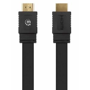 MANHATTAN 355643 HDMI Video Cable 10.0m, Male to Male, 4K @ 60Hz, Flat, Black