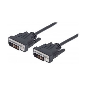 MANHATTAN 371803 DVI Video Cable 3.0m, Male to Male, 24+1 pin, Fully-shielded, Black