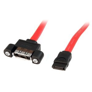 MANHATTAN 374873 External Cable 0.5m, Male to Female, eSATA (L type) to SATA (I type), Red/Black