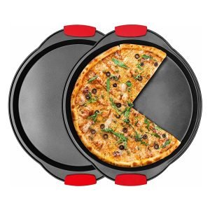 ROYALTYLINE PZ02-BK Pizza Pan Carbon-Steel Cookware