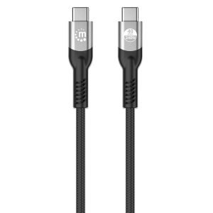 MANHATTAN 356374 USB Cable 1.0m, Male to Male, 5A, USB-C 4.0, EPR Charging Cable. 240W, Black