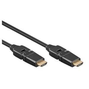 JOLLYLINE JL41992 HDMI Video Cable 3.0m, Male to Male, 4K @ 30Hz, with 180 degrees Swivel Connectors, Black