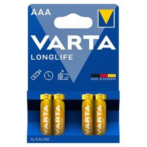 VARTA Longlife AAA Alkaline Battery, 4 Pack