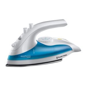 RUSSELLHOBBS 22470 Steam Glide Travel 830W Steam Iron, Spray function, 80ml, White/Blue