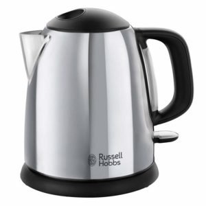RUSSELLHOBBS 24990-70 Victory Compact Jug Electric Kettle, 1.0Ltr, 2200W, Removable & Washable Filter, Brushed Steel, Silver