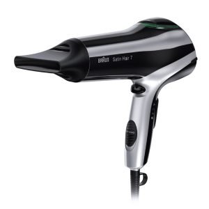 BRAUN HD710 2200W Hair Dryer, 2*Speed, Cold Shot Function, 3 Heat Levels, Black/Silver