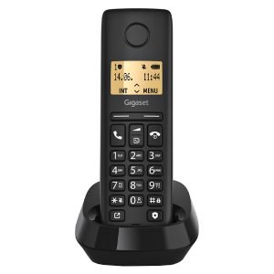 GIGASET PURE 100-BK Cordless Phone, with Caller-ID, Black