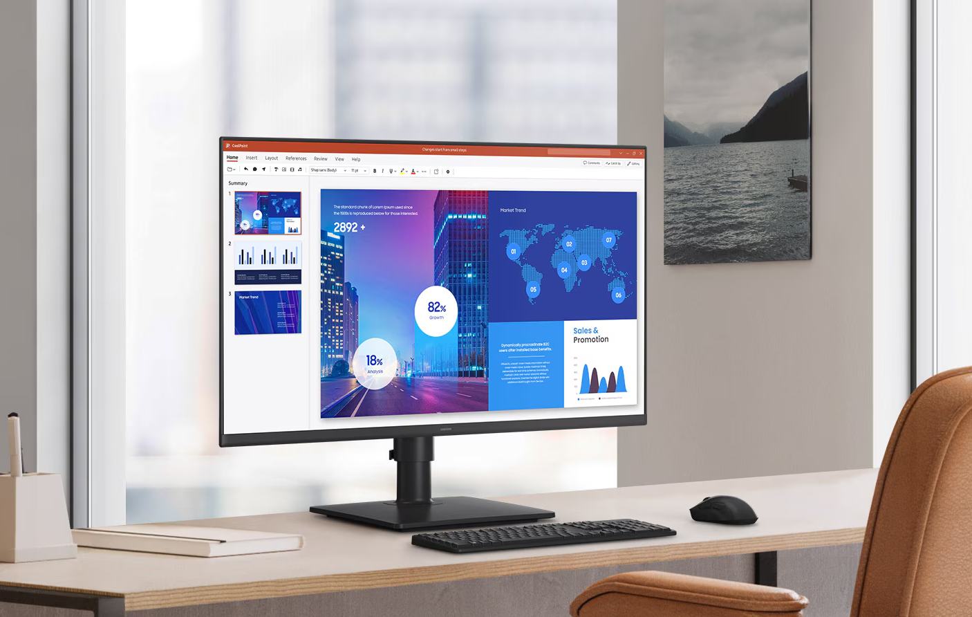 samsung essential s4 s40gd 24'' full hd ips-panel office monitor