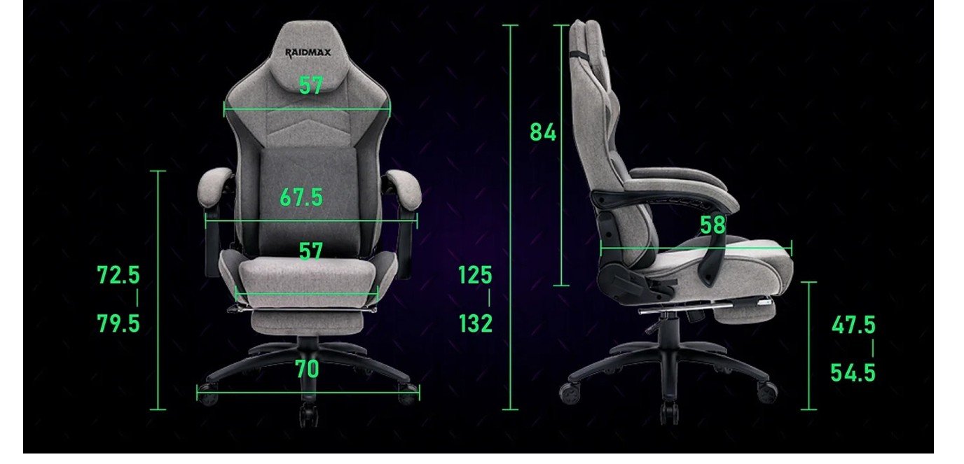 raidmax drakon dk719 gaming chair, fabric, brown