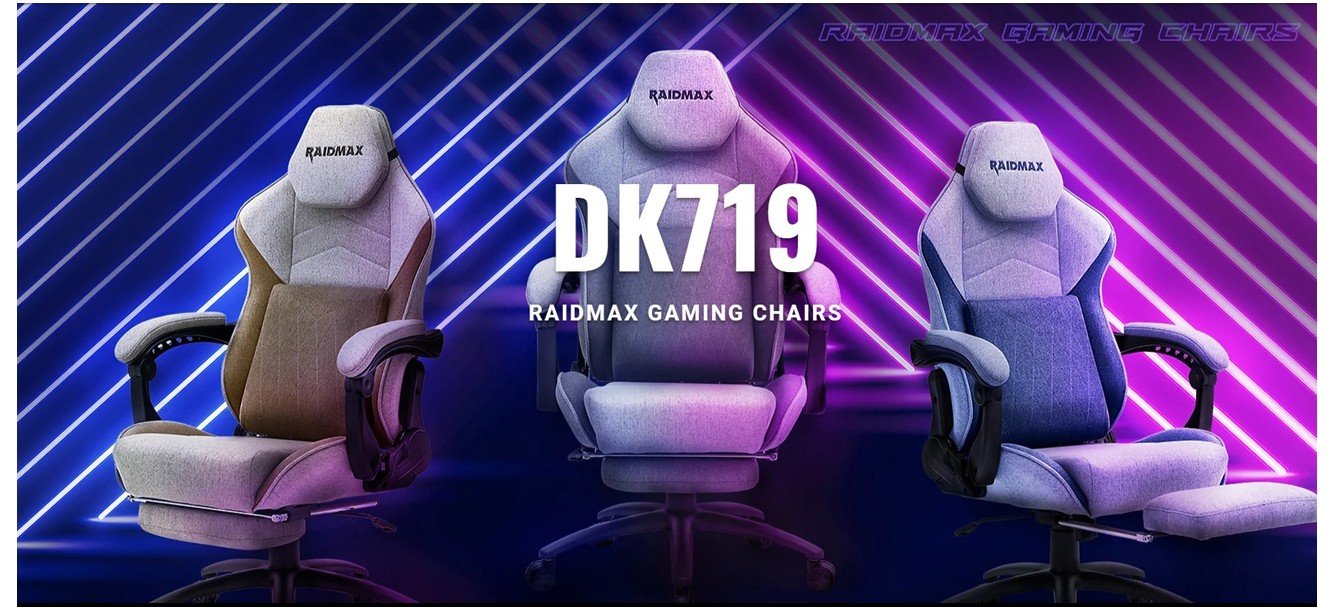 raidmax drakon dk719 gaming chair, fabric, brown