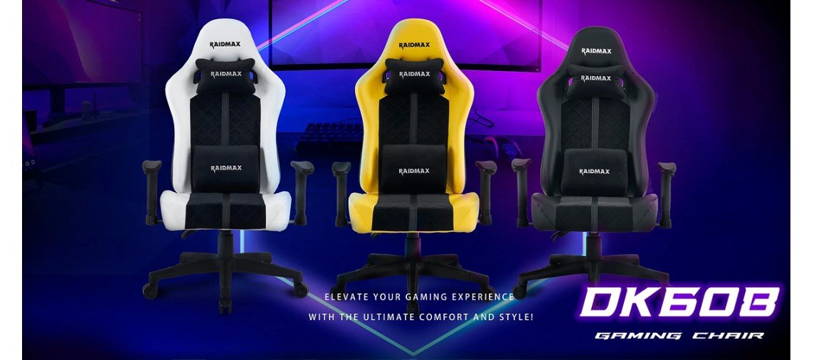 raidmax drakon dk608 gaming chair, pu leather/fabric, black