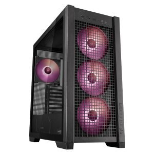 ASUS TUF Gaming GT302 ARGB Middle Tower Case, Mini-ITX, Micro-ATX, ATX, E-ATX, with Tempered-Glass, No-PSU, Black