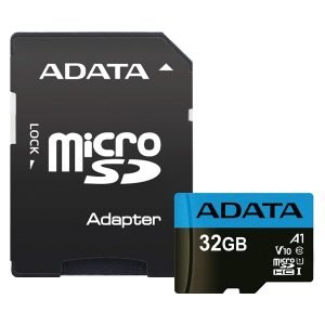 ADATA Premier MicroSDHC 32GB Memory Card, UHS-I Class 10, U1, V10, 100MB/s Read, with adapter, AUSDH32GUICL10A1-RA1