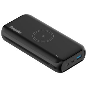 ENERGIZER QE20009PQ 20000mAh Powerbank, 3*Ports, 1*USB-A, 2*USB-C, Fast Charging, 20W, Wireless Charging, Black