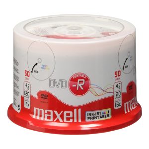 MAXELL DVD-R, Printable, 4.7GB, 16x, Pack of 50