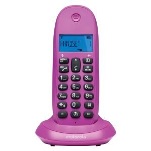 Motorola C1001CB+ Cordless Phone, Call Blocking, Hands-Free, Backlight Screen, Violet