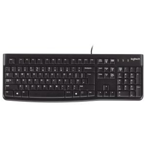 LOGITECH K120 Keyboard, Wired, USB, US International, Black, 920-002479