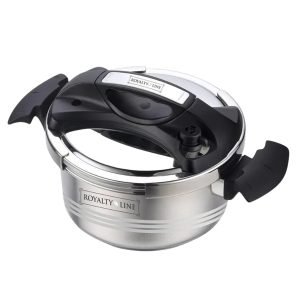ROYALTYLINE 24-PS4LM Pressure Cooker Cookware, Stainless-Steel, 4Ltr, Marble Coating Inside, Steel-Lid, Gas/Electric/Ceramic/Halogen/Induction, Silver, 3 Year Warranty