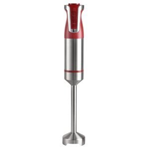 ROYALTYLINE ESTM800-RD 800W Hand Blender, Low-noise, Speed-regulator, Silver/Red, 3 Year Warranty