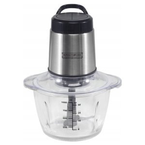 ROYALTYLINE MCE-300.34.1 300W Chopper, 1.2Ltr Bowl, Grinder, Shredder and Strainer, Silver, 3 Year Warranty