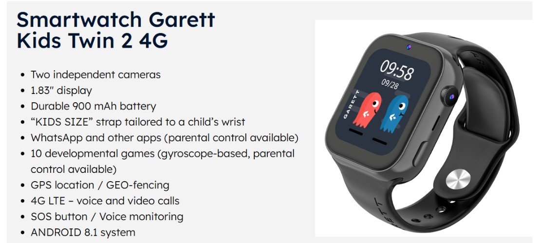 GARETTELECTRONICS Kids Twin 2 4G Smartwatch, Pink 13 garettelectronics kids twin 2 4g smartwatch