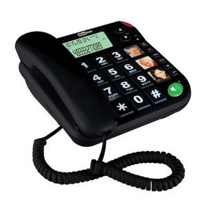 MAXCOM KXT480 Landline Phone, Corded Deskphone, Big-button, Black