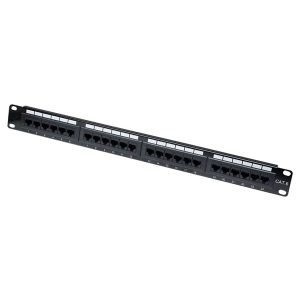 CIS E5090 Accessory for Data Cabinet, Patch-Panel, for 19" racks, UTP, Cat6, 24Port, Black