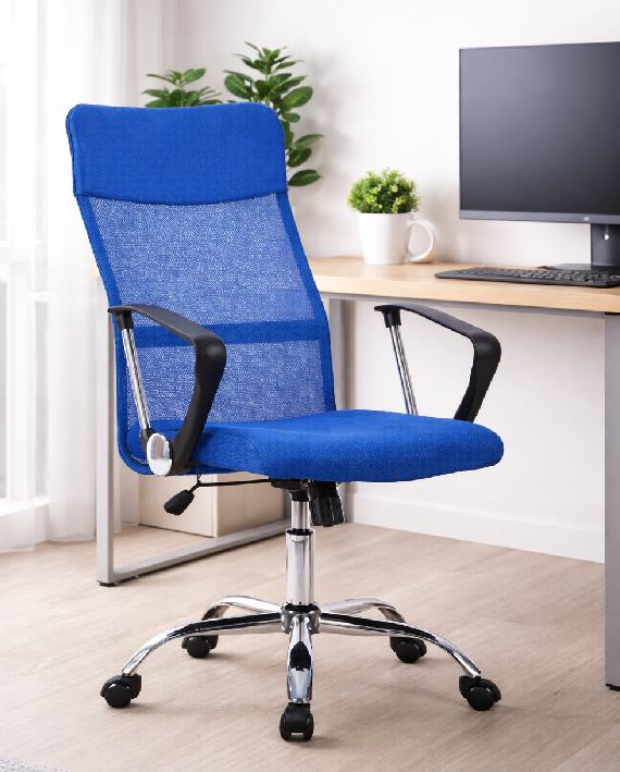 cis ut-c161 office chair, fabric, black/blue
