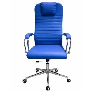CIS UT-C031C Office Chair, PU Leather, Black/Blue