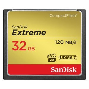 SANDISK Extreme CompactFlash 32GB Memory Card, 120MB/s Read, 85MB/s Write, SDCFXS-032G-A46