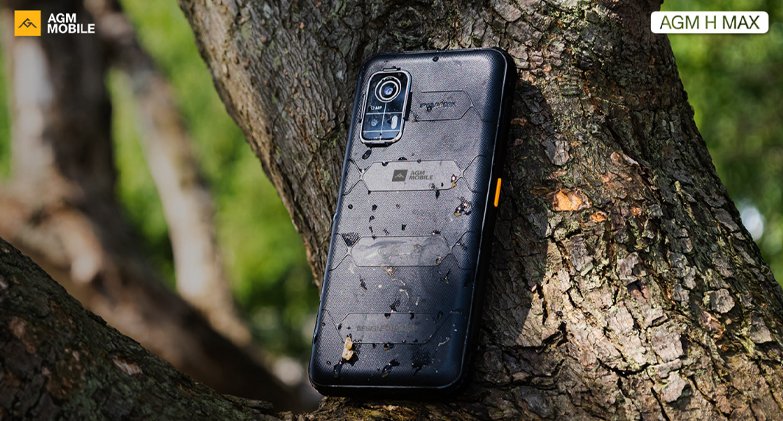 agmmobile h max rugged 128gb-storage 4gb smartphone, black