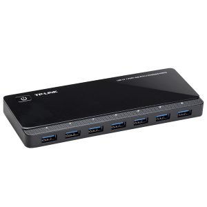 TPLINK UH720 Hub, 7*USB 3.0 Ports, Type-A, AC Powered with Two Exclusive, 5V/2.4A, Charging Ports, Black