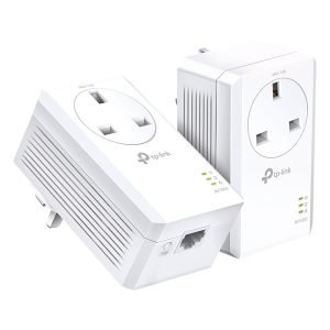TPLINK TL-PA7017PKIT Ethernet Powerline Extender, AV1000, with Passthrough, White