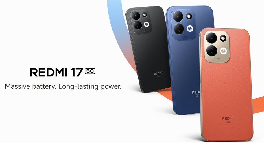 xiaomi redmi 17 128gb-storage 4gb smartphone, black