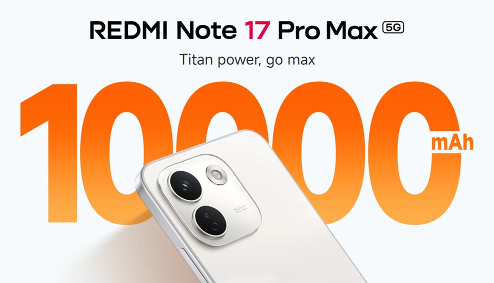 xiaomi redmi note 17 pro max 256gb-storage 8gb smartphone, white