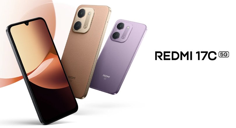 xiaomi redmi 17c 128gb-storage 4gb smartphone, brown