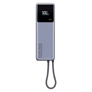 XIAOMI Mi 10000mAh Powerbank 1*Port, 1*USB-C, Integrated USB-C Cable, Fast Charging, 165W, Grey