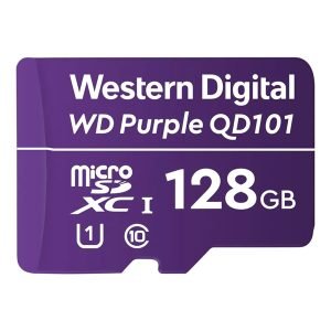 Western Digital Purple 128GB MicroSDHC 4K Class 10 A1 U1 100MB/s Read 80MB/s Write (WDD128G1P0C)