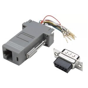 INTELLINET 201155 External Adapter, Male to Female, Modular DB9 to RJ45, Grey